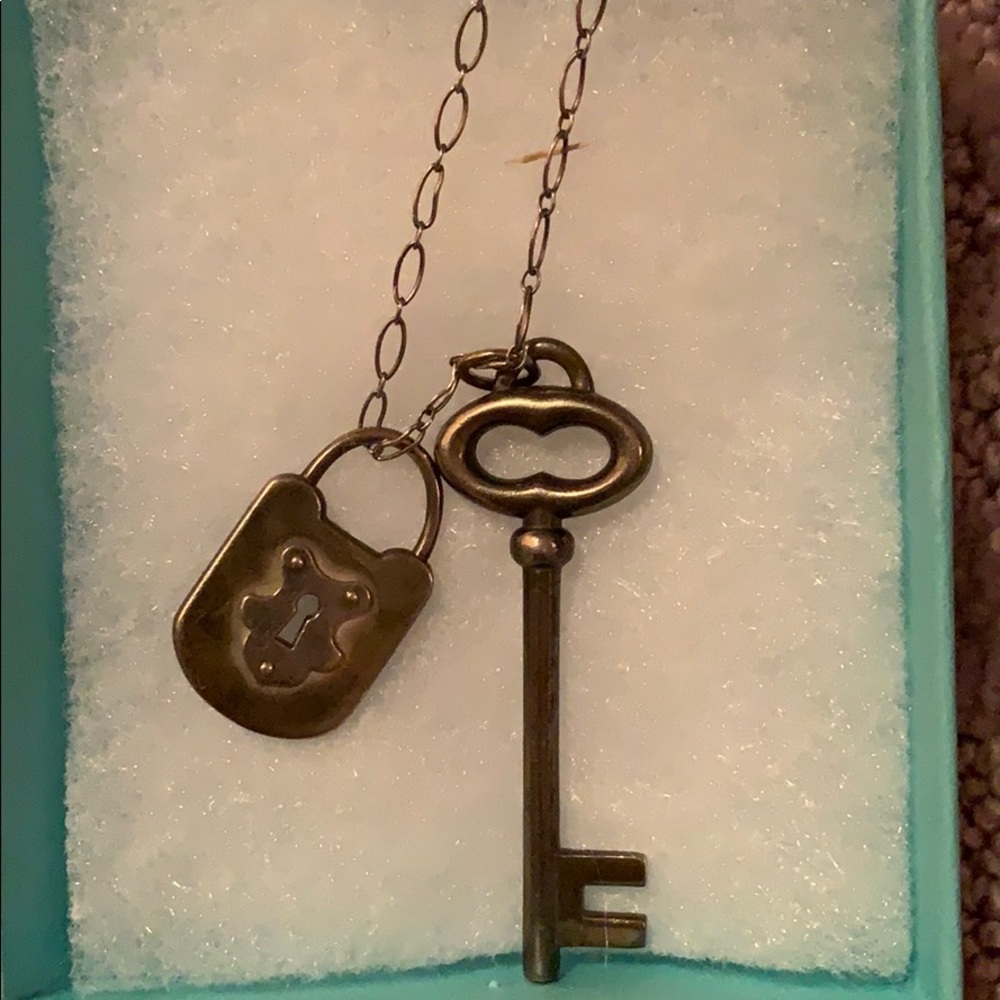 Authentic Tiffany Large Lock/Key Pendant